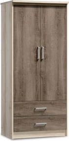 Ντουλάπα ρούχων δίφυλλη OLYMPUS pakoworld χρώμα castillo-toro 81x57x183εκ