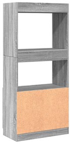 Ντουλάπι Γκρι Sonoma 63x33x140 εκ. από Επεξεργασμένο Ξύλο - Γκρι