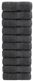 vidaXL Πετσέτες Ξενώνα Premium SOLUND 10 τεμ. Ανθρακί 30x50 εκ. 600 γρ./μ²