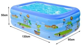 Sainteve παιδική πισίνα φουσκωτή 130x90x50cm SY-A0283 - 3-Ring rectangular swimming pool