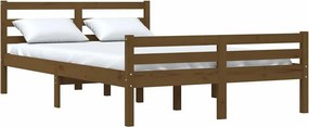 vidaXL Πλαίσιο Κρεβατιού Μελί 120x190 εκ. Μασίφ Ξύλο Small Double