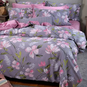 Παπλωματοθήκη King Size (Σετ 250x260) 2 Όψεων Down Town May Grey 790 14-0288