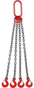 VEVOR 4 Legs Chain Sling with Sling Hook G80, 8MM X 1M Lifting Chain Slings, Chain Hanging with Shortners Crane Grade 80 4T/ 8800LBS, Heavy Duty Lifting Chain Sling with Hooks