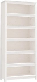 vidaXL Βιβλιοθήκη Λευκή 80x35x183 εκ. από Μασίφ Ξύλο Πεύκου