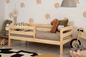 Kρεβάτι Παιδικό Montessori  Mila CPD  με κάγκελα  σε Φυσικό  Ξύλο  90×200cm  Adeko