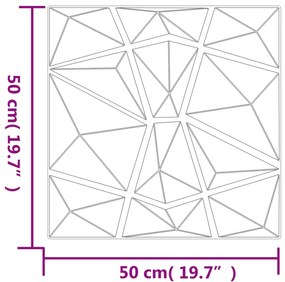 vidaXL Πάνελ Τοίχου 48 τεμ. Σχ. Διαμάντι Γκρι 50x50 εκ. 12 μ² από XPS