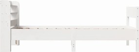 vidaXL Σκελετός Κρεβατιού Χωρίς Στρώμα Λευκό 100x200 εκ. Μασίφ Πεύκο