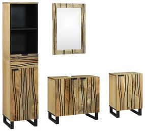 vidaXL Σετ Επίπλων Μπάνιου με συρτάρι 4 pcs Καφέ 38 x 33 x 160 εκ.