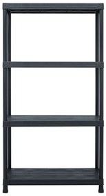 vidaXL Ραφιέρα Μαύρη 100 κ. 60 x 30 x 138 εκ. Πλαστική