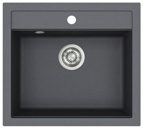 Helika Quadro SQQ 100 Ένθετος Γρανιτένιος Νεροχύτης Μ56.5xΠ51cm Γραφίτης