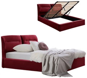 Intrahome ΚΡΕΒΑΤΙ KENDRCASABLANCA ΒΕΛΟΥΔΟ ΚΟΚΚΙΝΟ ΒΟΥΡΓΟΥΝΔΙΑΣ ΚΑΙ ΑΠΟΘΗΚΕΥΤΙΚΟ ΧΩΡΟ 160CASABLANCABU_DHCASABLANCABI200 .06 intraho-1610665