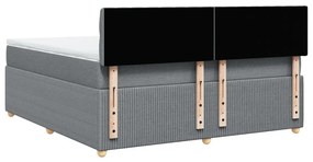 Κρεβάτι Boxspring με Στρώμα Ανοιχτό Γκρι 180x200 εκ. Υφασμάτινο - Γκρι