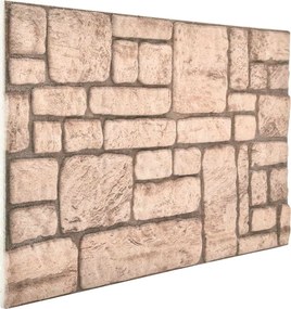 vidaXL Πάνελ τοίχου 10 pcs Μπεζ 100 x 50 cm Αφρός EPS