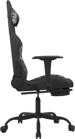 vidaXL Καρέκλα Gaming Μαύρο/Παραλλαγή Ύφασμα με Υποπόδιο
