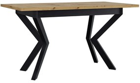 Τραπέζι Επεκτεινόμενο Ikonic II 162704499 140/180x80x79cm Natural-Black Μέταλλο,Ξύλο