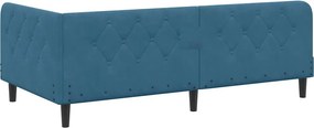 vidaXL Κρεβάτι Γωνίας Μπλε 90 x 190 cm Βελούδο
