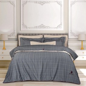 Παπλωματοθήκη 2193 (Σετ 3τμχ) Grey-Beige Greenwich Polo Club Υπέρδιπλo 220x240cm 100% Βαμβακοσατέν