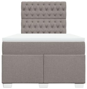 Κρεβάτι Boxspring με Στρώμα Taupe 120x190 εκ. Υφασμάτινο - Μπεζ-Γκρι