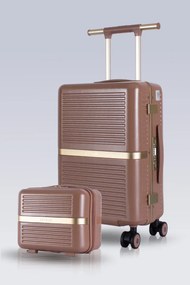 Stewehome Σετ βαλίτσας καμπίνας και νεσεσέρ με θύρες φόρτισης USB και από πολυκαρβονικό