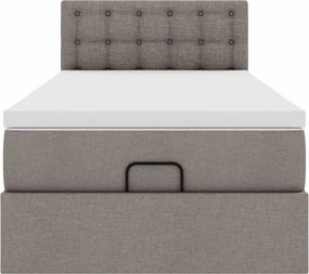 vidaXL Οθωμανικό κρεβάτι με στρώμα Taupe 90x200cm ύφασμα