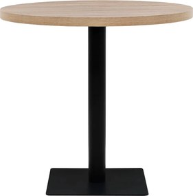 vidaXL Τραπέζι Bistro Στρογγυλό Χρώμα Δρυός 80 x 75 εκ. MDF / Ατσάλι