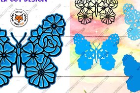 Intra απο ξύλο plywood 3mm-4mm πάχος 3D Flower Butterfly , 3D Butterfly Δίασταση 3600x3600 cm INTRAFABR-89699737