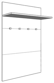 Έπιπλο Χολ Beny CIV 760 Λευκό - Λευκή Λάκα 76x25,5x114 εκ.