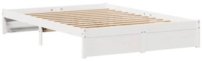 vidaXL Σκελετός Κρεβ. Χωρίς Στρώμα Λευκό 150x200 εκ Μασίφ Πεύκο