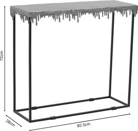 Κονσόλα Bulco Inart χρυσό-μαύρο μέταλλο 80.5x28x72εκ