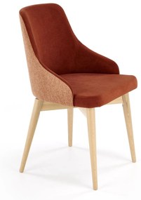 Καρέκλα Houston 1622, Σκούρο πορτοκαλί, 79x50x53cm, 9 kg, Ταπισερί, Ξύλινα, Ξύλο: Οξιά | Epipla1.gr