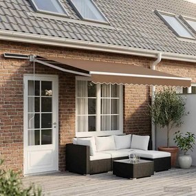 VidaXL Ηλεκτρική ηλιακή τέντα 4 x 3 m Taupe 100% Πολυεστέρας