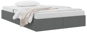 vidaXL Κρεβάτι Αποθήκης με στρώμα Σκούρο Γκρι 120 x 200 cm ύφασμα