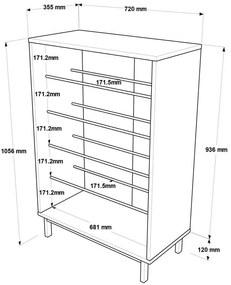 Παπουτσοθήκη Kinga 5 ραφιών φυσικό 72x35,5x105,6 εκ. 72x35.5x105.6 εκ.