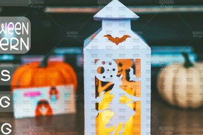 Σετ των 2 Intra απο ξύλο plywood 3mm-4mm πάχος - Halloween Lantern , Halloween Decor Δίασταση 15x15 cm INTRAFABR-104610211