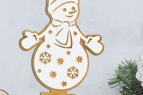 Σετ των 3 Intra απο ξύλο plywood 3mm-4mm πάχος Χριστουγεννιάτικη λίμα διακοσμητικής βάσης χιονάνθρωπος Δίασταση 4x4 cm INTRAFABR-109058251