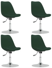 Καρέκλες Τραπεζαρίας Περιστρ. 4 τεμ. Σκούρο Πράσινο Υφασμάτινες - Πράσινο