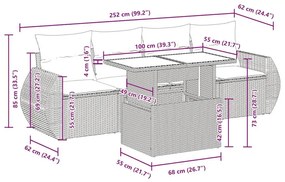 Σετ Καναπέ Κήπου 5 Τεμαχίων Μαύρο Συνθετικό Ρατάν με Μαξιλάρια - Μαύρο