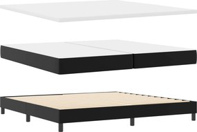 vidaXL Κρεβάτι με ελατήρια Μαύρο 200 x 200 cm Τεχνητό δέρμα