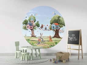 Treehouse Party Ταπετσαρια Τοιχου Πρασινο Στρογγυλη 80cm