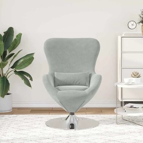 vidaXL Κάθισμα-αυγό Ανοιχτό γκρι 63 x 73 x 90 εκ Βελούδο
