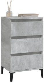 vidaXL Κομοδίνο Γκρι Σκυρ. 40x35x70 εκ. από Επεξεργασμένο Ξύλο
