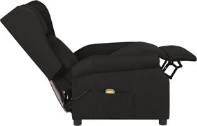 vidaXL Πολυθρόνα Μασάζ Μαύρη Υφασμάτινη