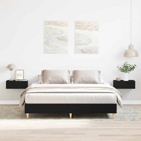 vidaXL Κρεβάτι Μαύρος Δρυός 140x200 εκ. από κατασκευασμένο ξύλο