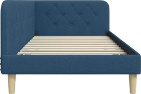 vidaXL Κρεβάτι Γωνίας Μπλε 90 x 190 cm ύφασμα