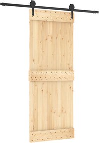 vidaXL Συρόμενη Πόρτα Φυσικό και Μαύρο 80 x 210 cm