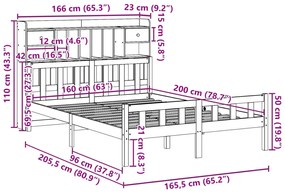 ΚΡΕΒΑΤΙ ΒΙΒΛΙΟΘΗΚΗ ΧΩΡΙΣ ΣΤΡΩΜΑ 160X200 ΕΚ ΜΑΣΙΦ ΞΥΛΟ ΠΕΥΚΟΥ 3322177