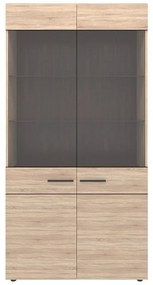 Βιτρίνα Δίφυλλη Solo 100x41x197cm Sonoma με Wenge και MDF Καμπυλωτό τελείωμα στις πόρτες - TO-SOLO2W