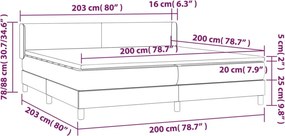vidaXL Κρεβάτι Boxspring με Στρώμα Κρεμ 200x200 εκ. Υφασμάτινο