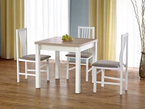 Τραπέζι Houston 224, Άσπρο, Sonoma οξιά, 76x80x80cm, 32 kg, Επιμήκυνση, Πλαστικοποιημένη μοριοσανίδα, Ινοσανίδες μέσης πυκνότητας | Epipla1.gr