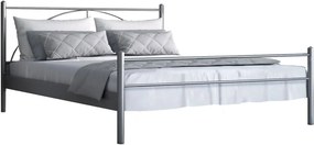 Κρεβάτι Paolo-90x200-Ασημί Σφυρίλατο-Χωρίς ποδαρικό